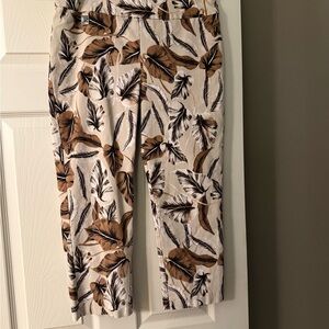 Joseph Ribkoff Print Cropped Pants in Brown and Cream